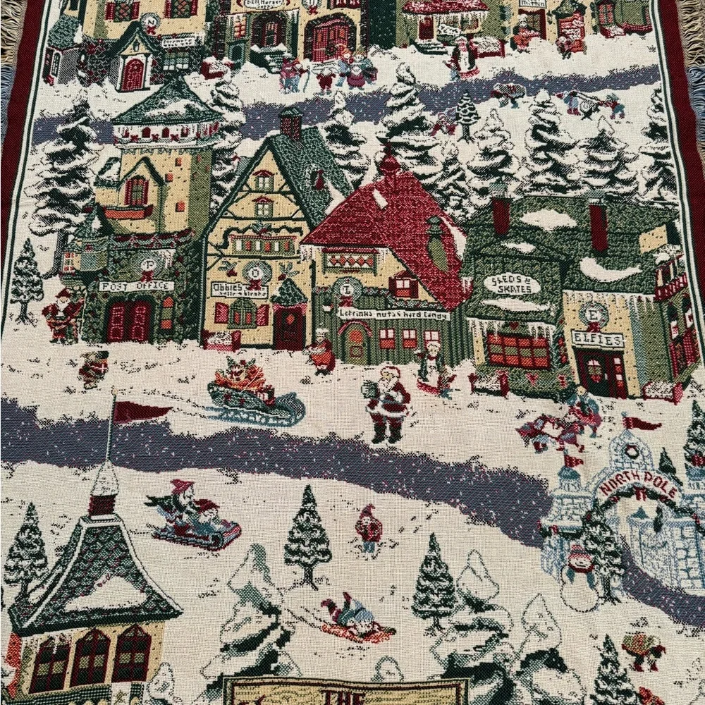 Department 56 North Pole Series Holiday Throw with Red and Green Accents